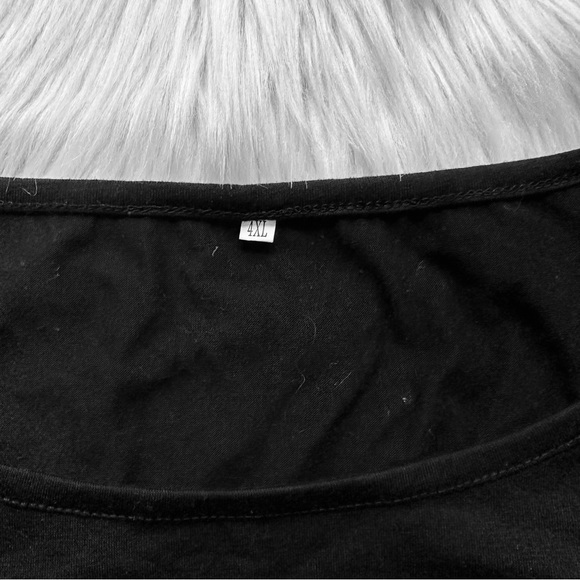 Asymmetric 3/4 Sleeve Round Neck Top, 4XL - Picture 4 of 5